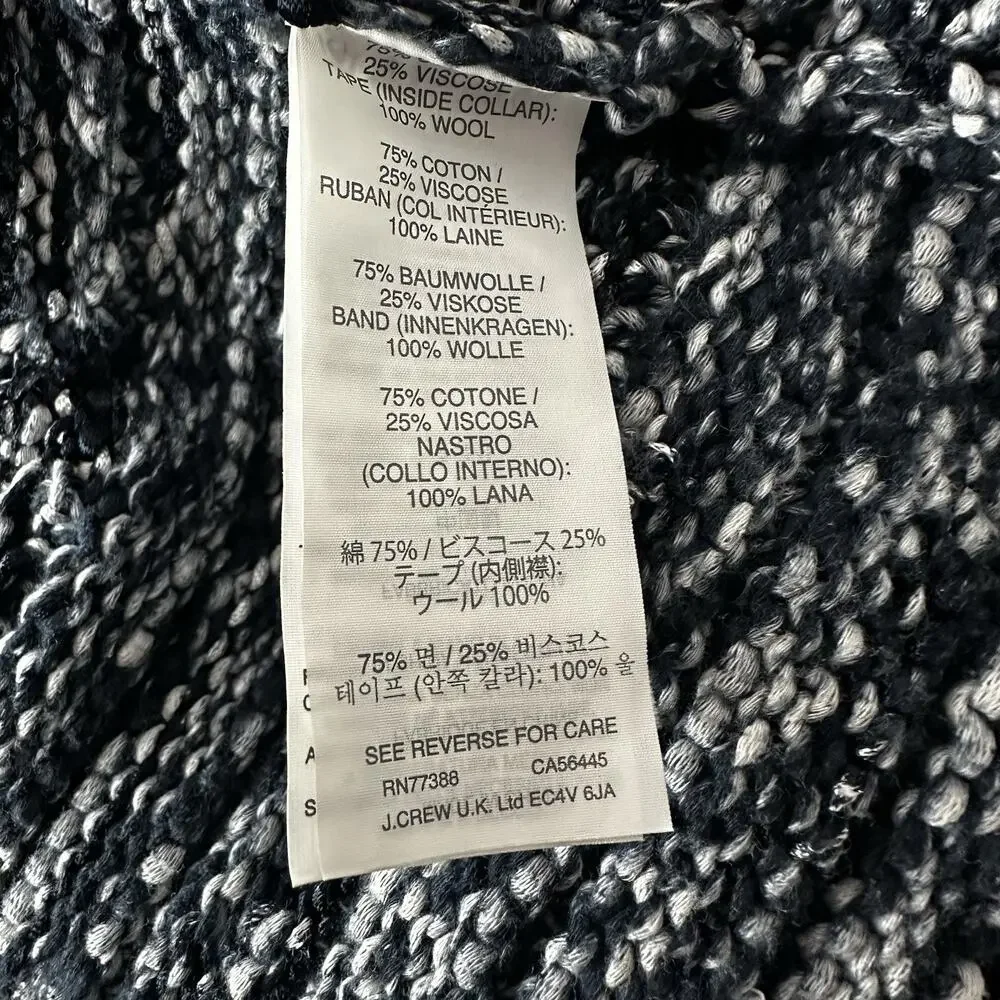J Crew‎ Collection Sweater Womens Large Blue Shaggy Knit Popover Boxy Heavy